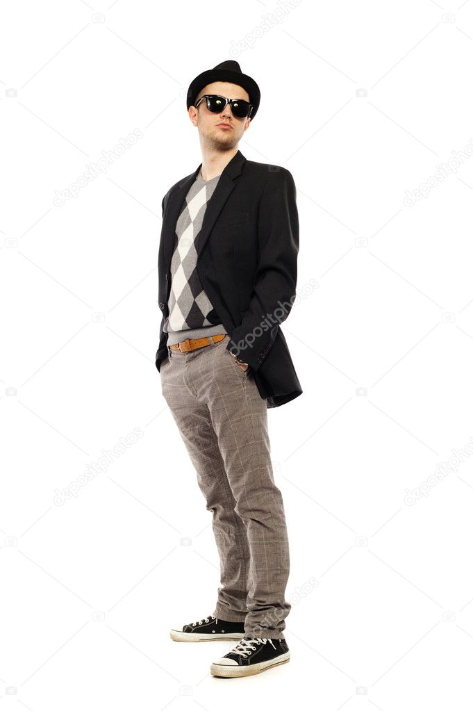 A guy on a white background
