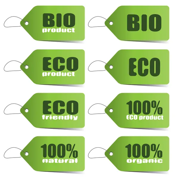 Groene eco tags — Stockvector