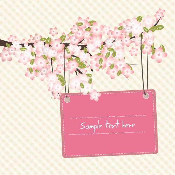 Cartão romântico primavera — Vetor de Stock