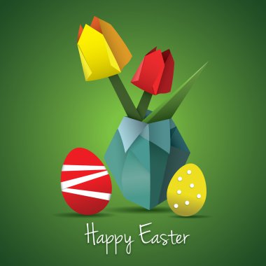 Easter origami card clipart