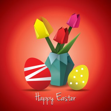 Origami Easter card clipart