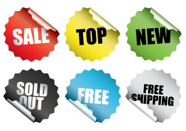 Shopping stickers clipart