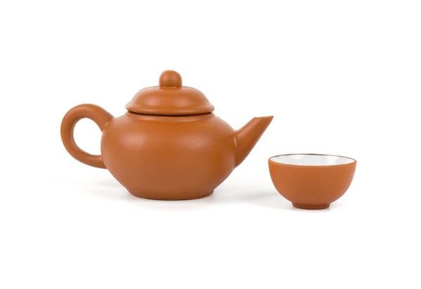 stock image Ceramic teapot and teabowl