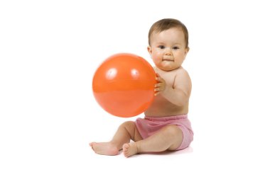 Baby with the ball clipart