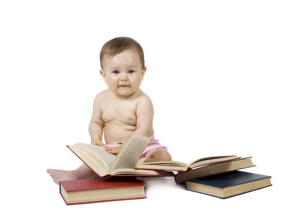 Baby with the books Stock Photo