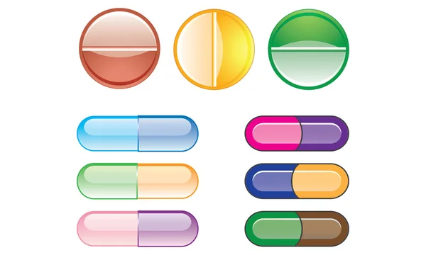 Capsules en tabletten — Stockvector
