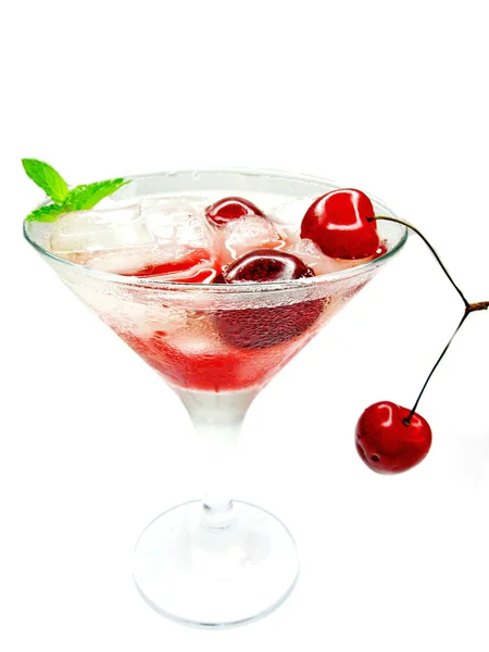 Alkohol likør cocktail med kirsebær - Stock-foto