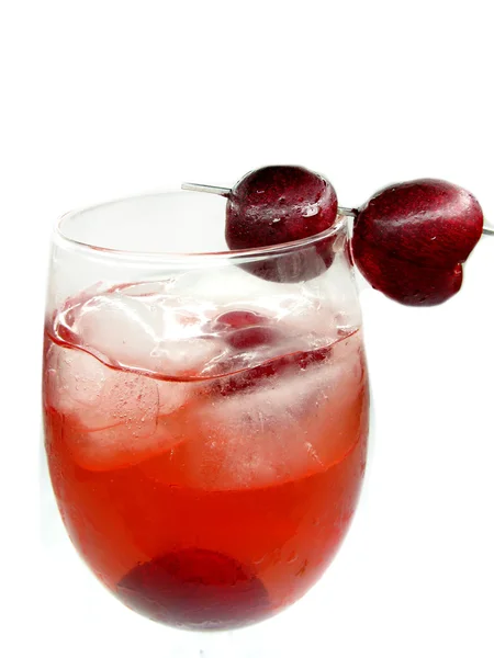 Alcohol liqueur cocktail with cherry — Stock Photo, Image