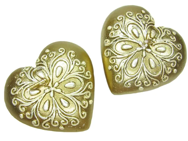 Velas de aroma de spa de bronce en forma de corazón —  Fotos de Stock
