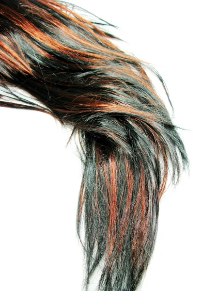 Hervorheben Haar schwarz und rot Textur Hintergrund — Stockfoto