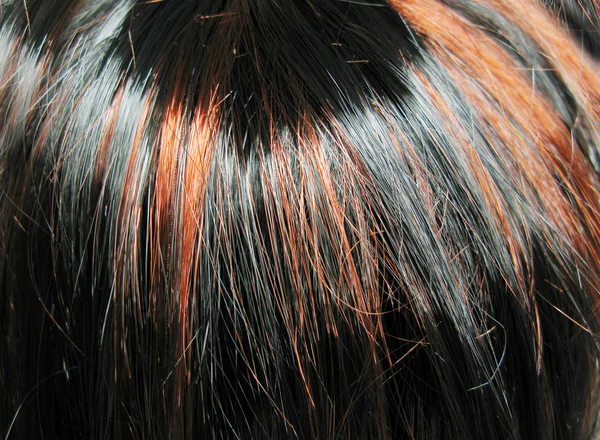 Markera hår mörkt svart och gingery textur bakgrund — Stockfoto