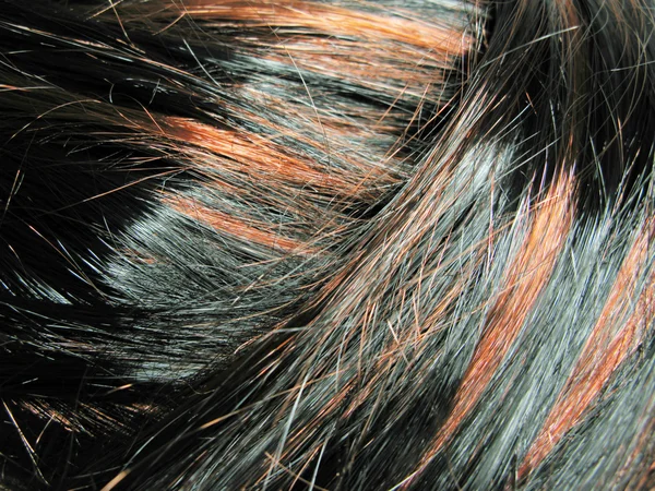 Dark black highlight hair texture background — Stock Photo, Image