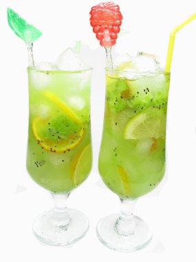 Fruit cocktail smoothie with kiwi clipart