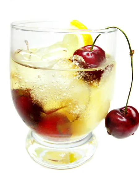 Alcohol brandy cocktail with cherry — Stock Photo, Image