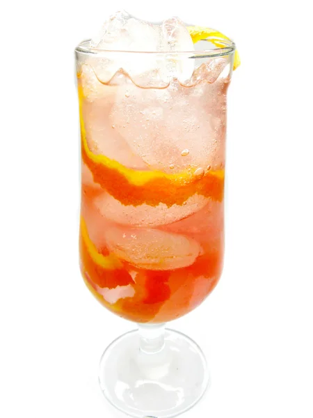 Alcoholic red cocktail with orange peel cezar — Stock Photo, Image