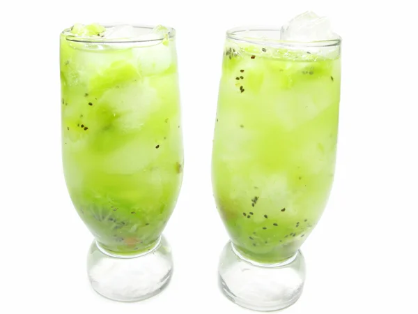 Duas bebidas de frutas com kiwi — Fotografia de Stock