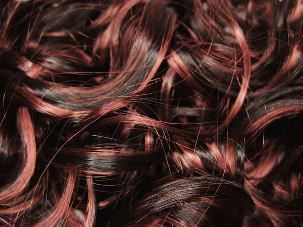 Curly escuro destacar fundo textura do cabelo — Fotografia de Stock