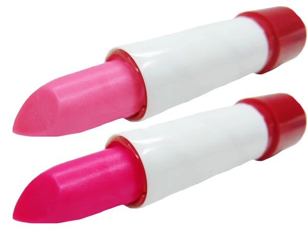 Two pink lipsticks cosmetics — Stock Photo, Image