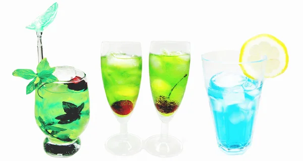 Alcohol liqueur curacao cocktail bar set Royalty Free Stock Images
