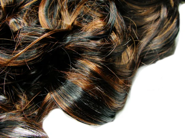 Dark curly evidenziare sfondo texture dei capelli — Foto Stock