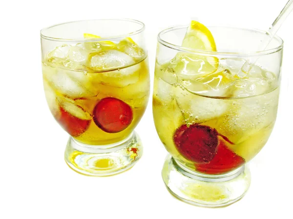 Alcoholic brandy cocktail with cherry — Stock Photo, Image