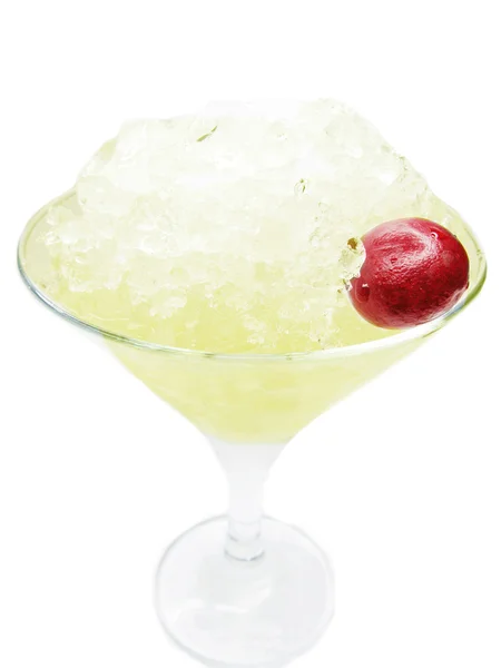 Alcohoic cocktail with cherry frozen brandy — Stock Photo, Image