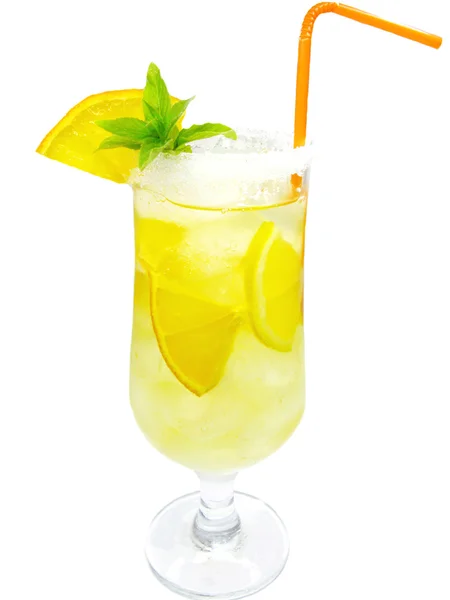 Yellow cold lemonade drink — Stock Photo, Image