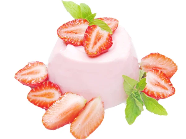 苺のデザートのフルーツ プリン — ストック写真