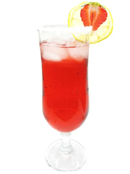 Napój owocowy czerwony sok truskawkowy, poziomkowy — Zdjęcie stockowe