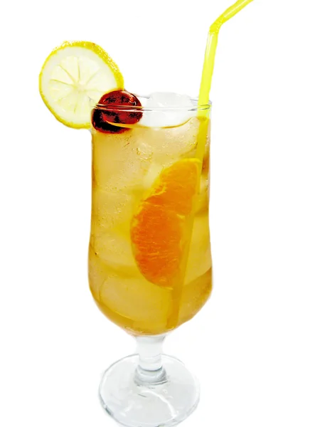 Alcoholic cocktail drink with cherry — Stock Photo, Image