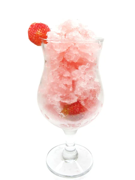 Frozen alcoholic cocktail with strawberry — Stock Photo, Image