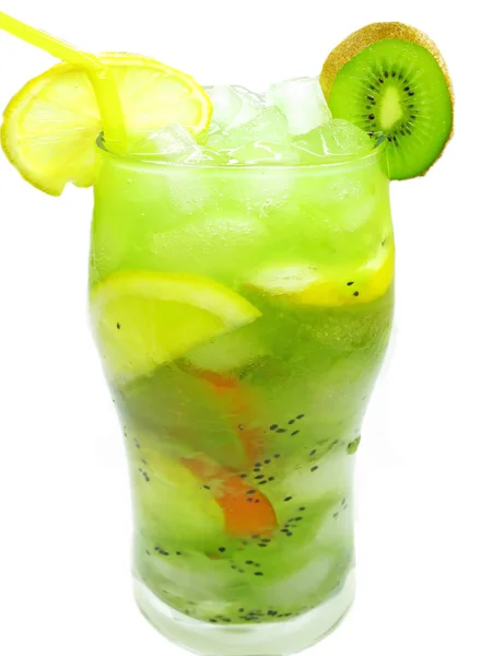 Fruit groene smoothie limonade met kiwi — Stockfoto