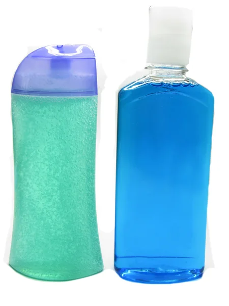 Shower set shampoo and shower gel — Stock Photo, Image