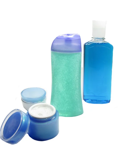Shower set of shampoo shower gel — Stock Photo, Image