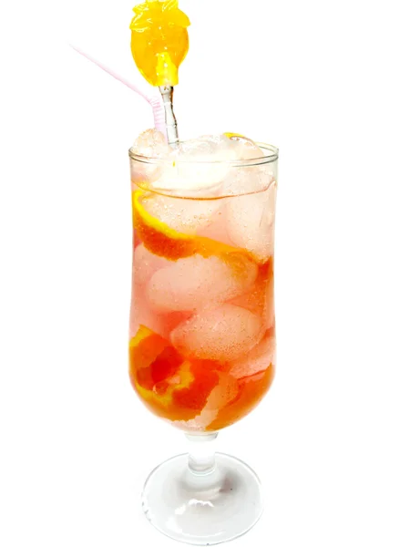 Alcoholic wine cocktail with ice — Stock Photo, Image