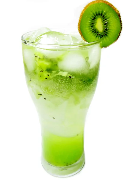 Grüner Saft-Smoothie mit Kiwi — Stockfoto