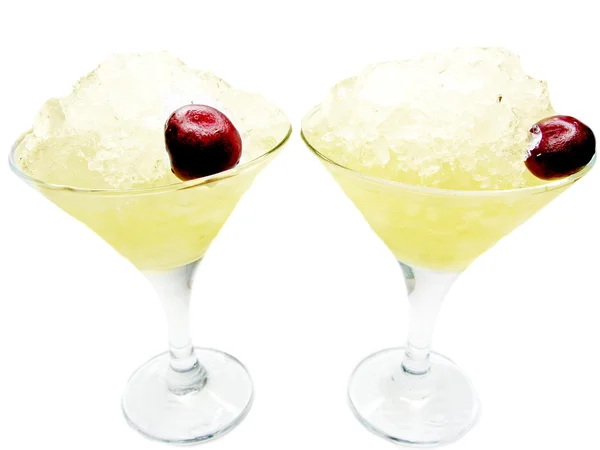 Alcoholic cocktail drinks with cherry — Stock Photo, Image