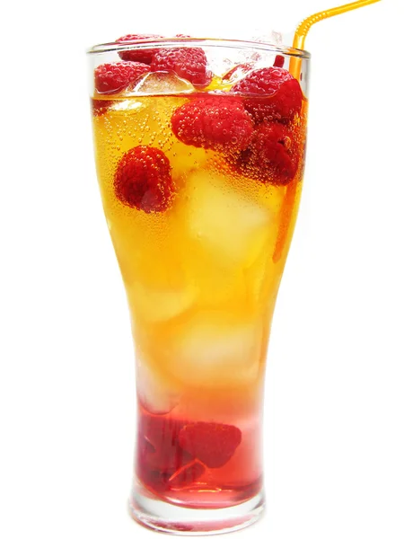 Fruit cocktail smoothie with raspberry — Stock Photo, Image