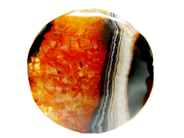 Agate avec cristal géologique de calcédoine — Photo