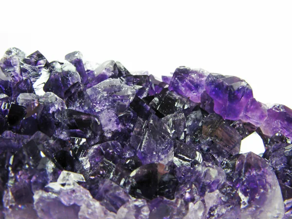 Amethyst geode purple geological crystals — Stock Photo, Image