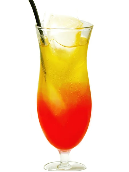 Alcohol tequila sunrise cocktail with ice — Stock Photo, Image