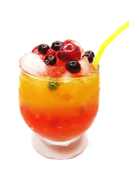 Fruit red punch cocktail drinks with berries — Stock Photo, Image