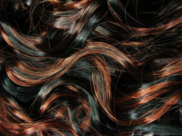 Curly scuro evidenziare sfondo texture dei capelli — Foto Stock