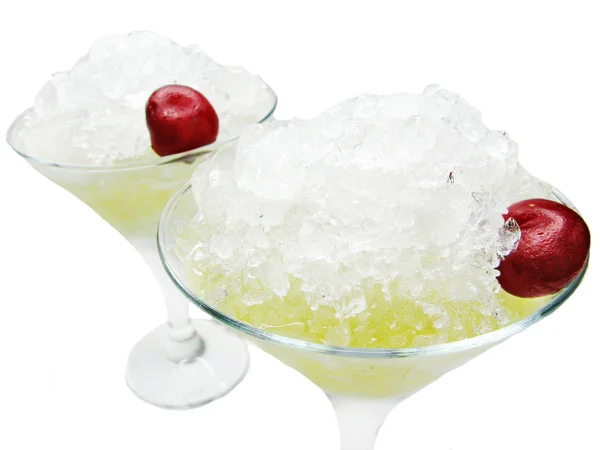 Fruit alcohol liqueur cocktail with cherry — Stock Photo, Image