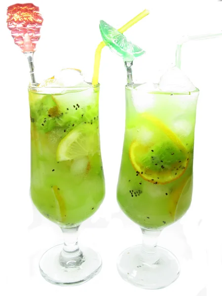 Twee kiwi smootjie dranken — Stockfoto