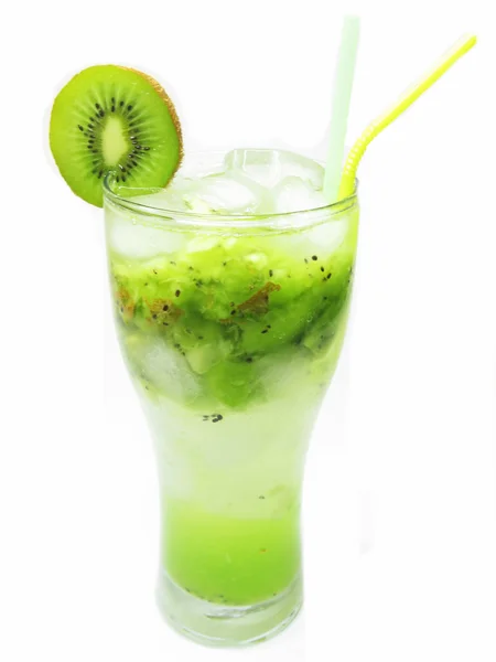 Groene kiwi fruit sap drinken — Stockfoto