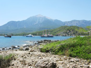 Phaselis bay with yachts kemer turkey