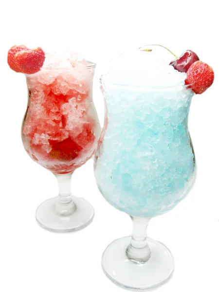 Alcoholic liqueur cocktail drinks with cherry — Stock Photo, Image