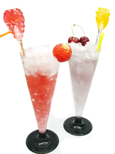Alcohol liqueur cocktail drinks with cherry — Stock Photo, Image