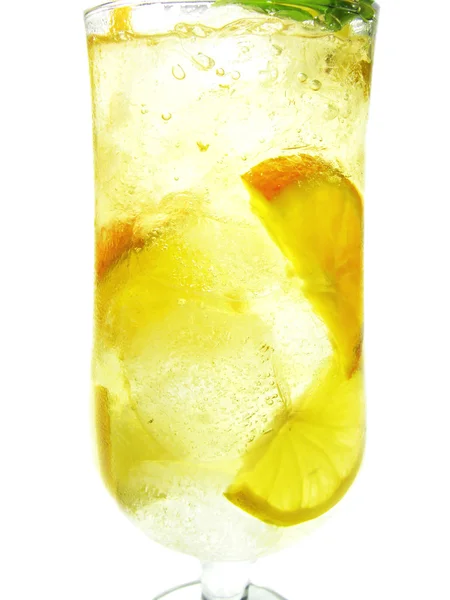 Fresh lemonade drink with ice — Stock Photo, Image